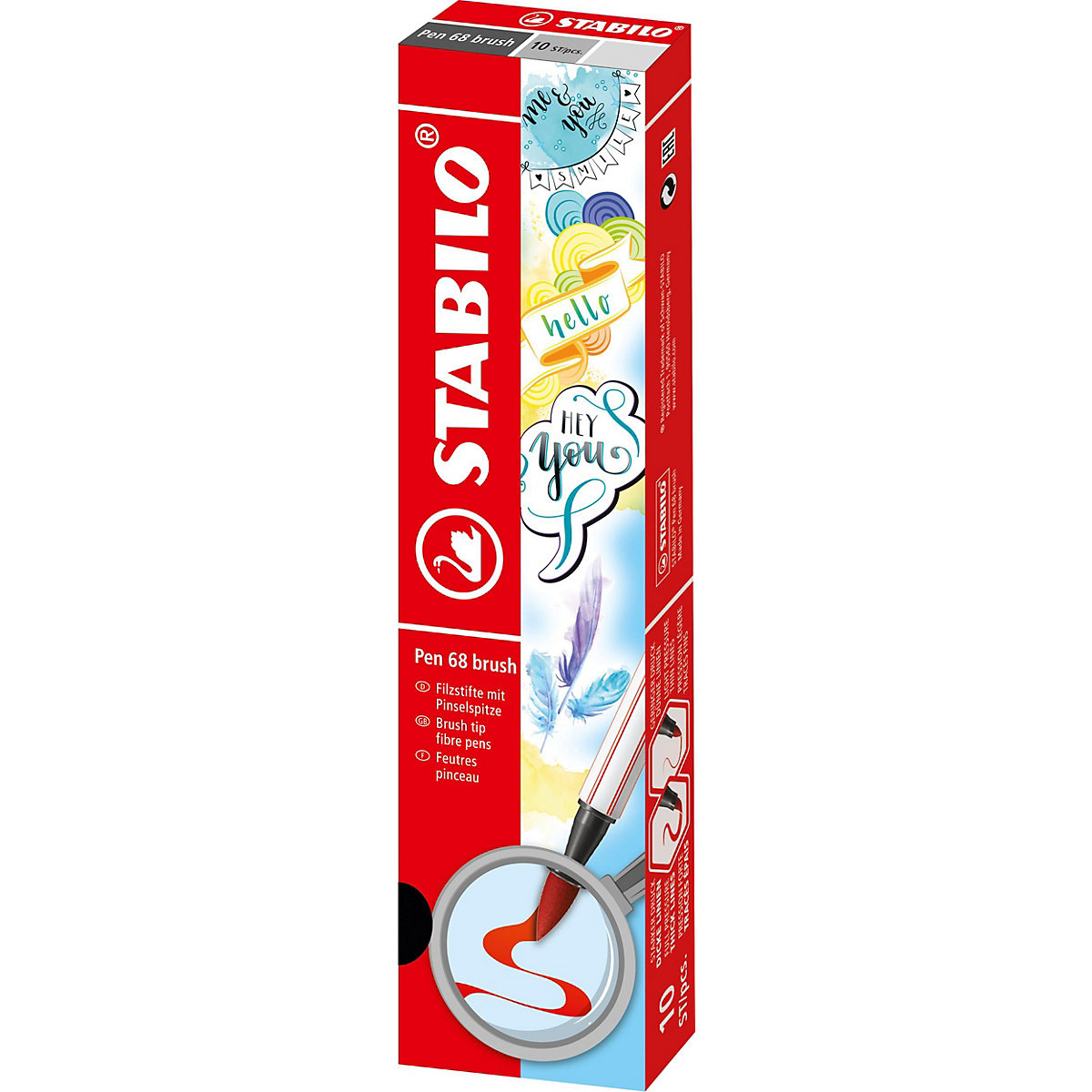 Premium-Filzstift Pen 68 brush, Pinselspitze für variable Strichstärken, orange