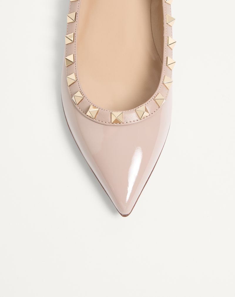 Bailarina de couro envernizado Rockstud