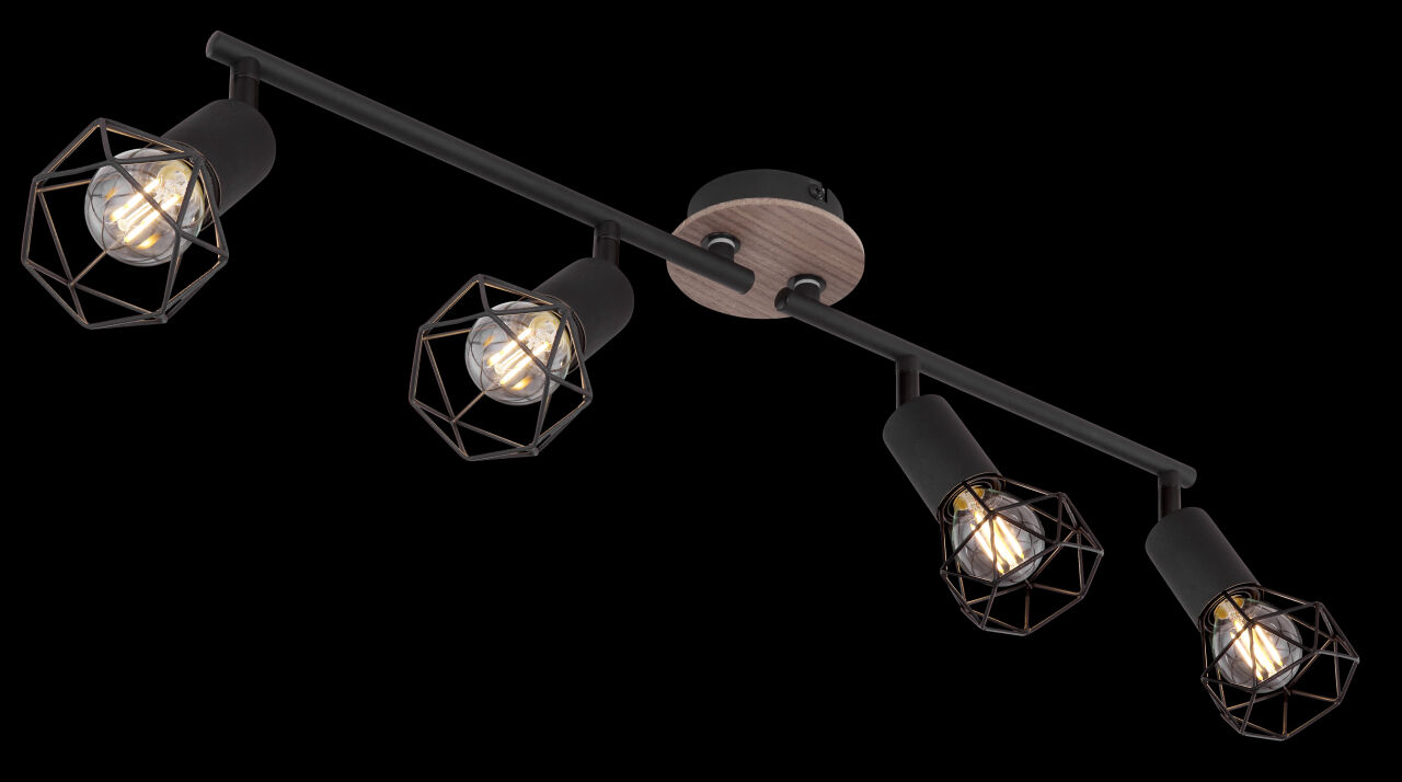 Globo Lighting - XARA I - Strahler Metall schwarz, 4x E14