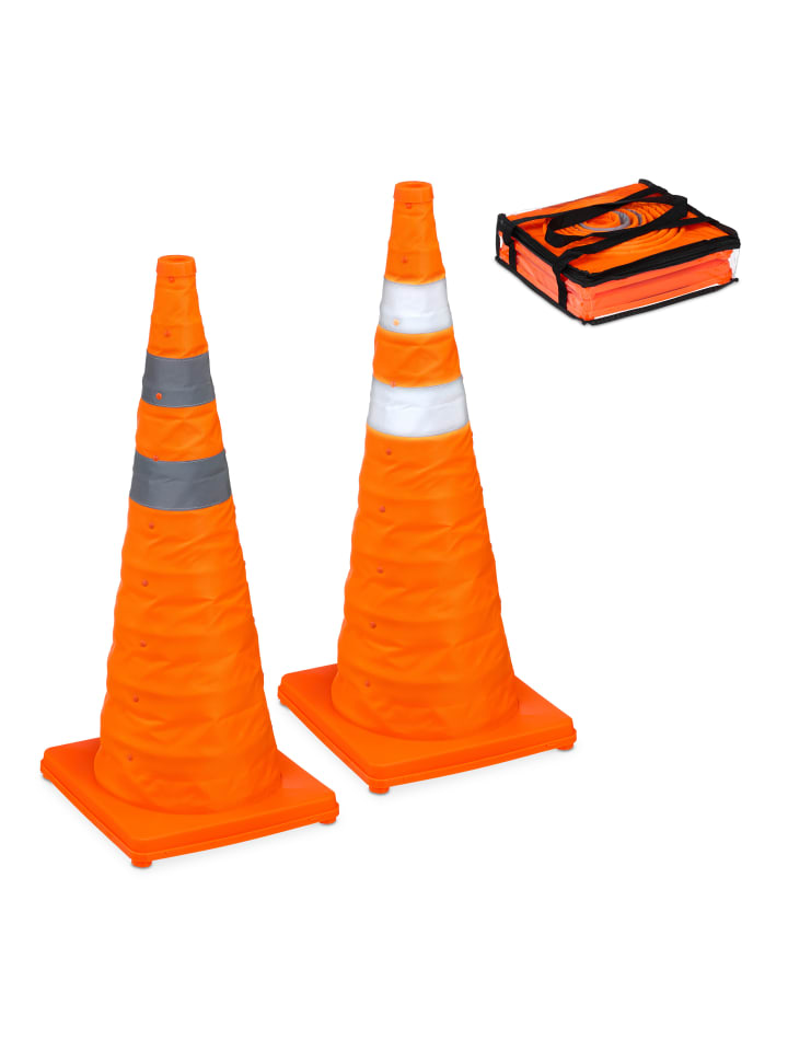 relaxdays 2 x Pylonen in Orange - (B)29 x (H)70 x (T)29 cm günstig kaufen onesize
