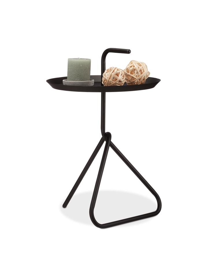 relaxdays Beistelltisch in Schwarz - (H)59 x Ø40 cm günstig kaufen onesize