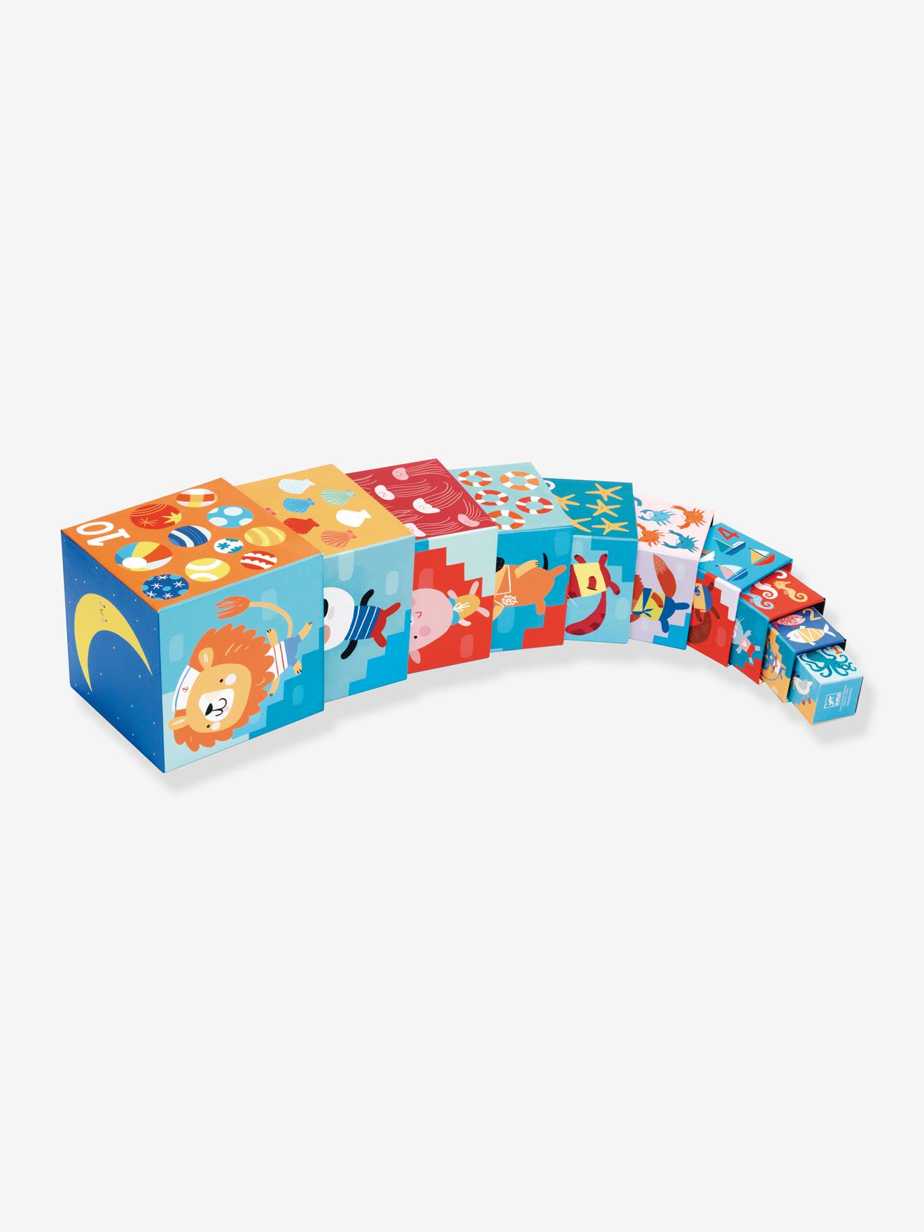 10 cubes Plage DJECO bleu