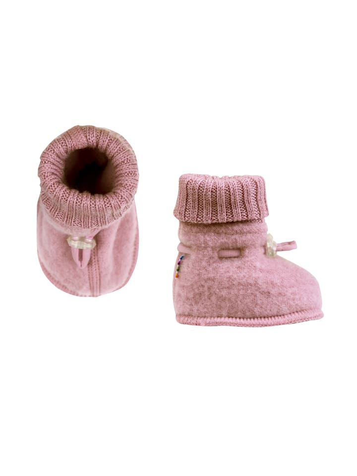 Joha Booties Krabbelschuhe Merino-Wolle in old rose günstig kaufen