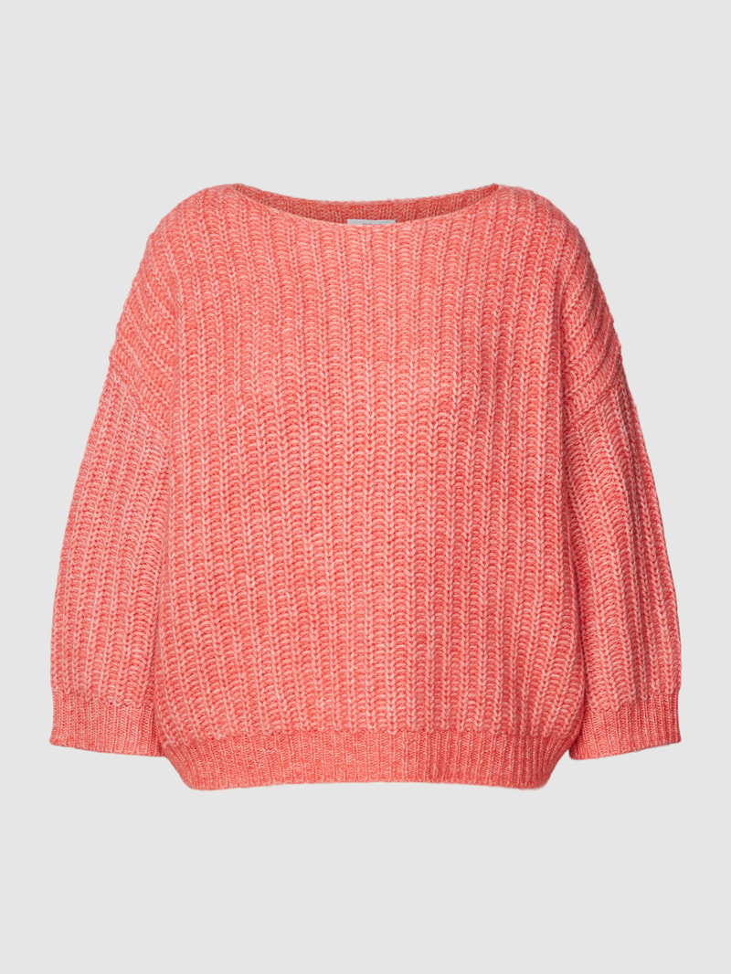Strickpullover mit 3/4-Arm Modell 'Polomna' in koralle