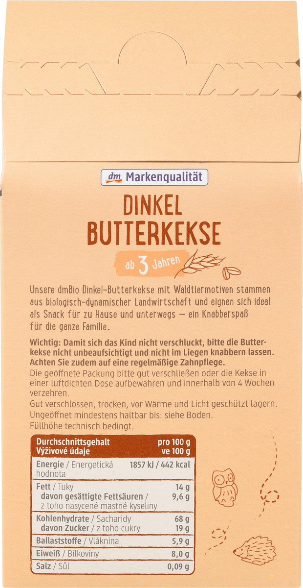 Kindersnack Butterkeks Dinkel ab 3 Jahren, demeter, 125 g