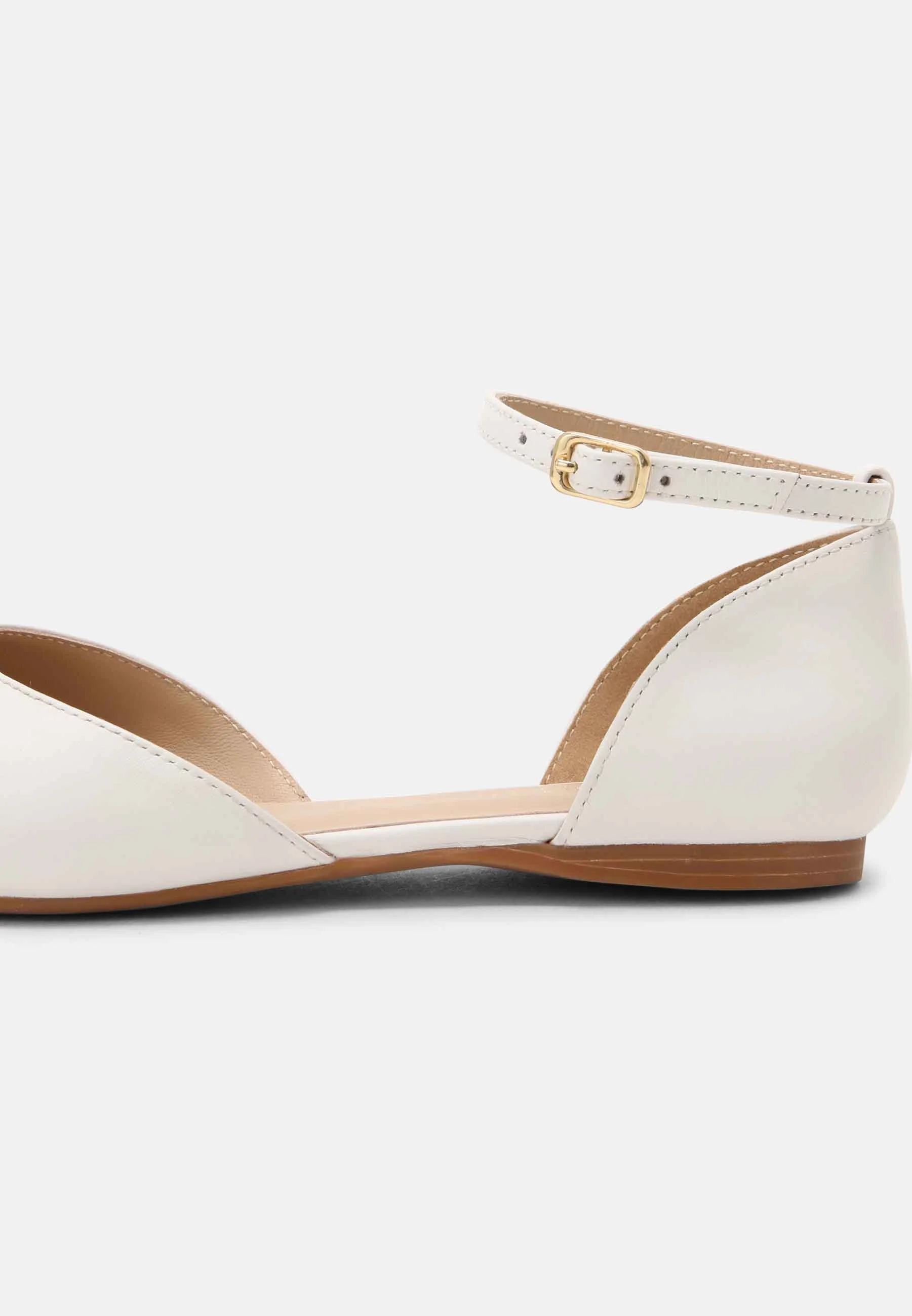 Anna Field Wide Fit LEATHER - Bailarinas con correa - Blanco
