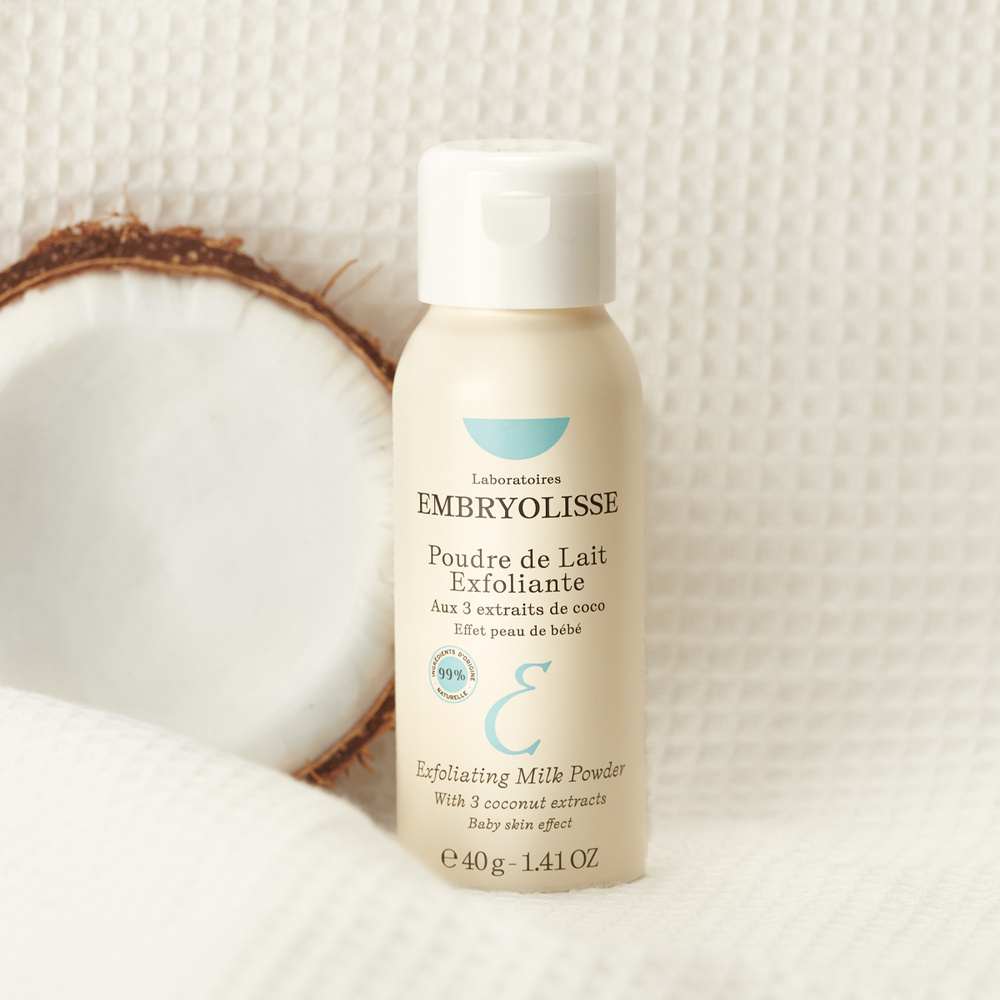 embryolisse Poudre de Lait Exfoliante Poudre exfoliante sans eau aux 3 extraits de coco Effet peau de bébé