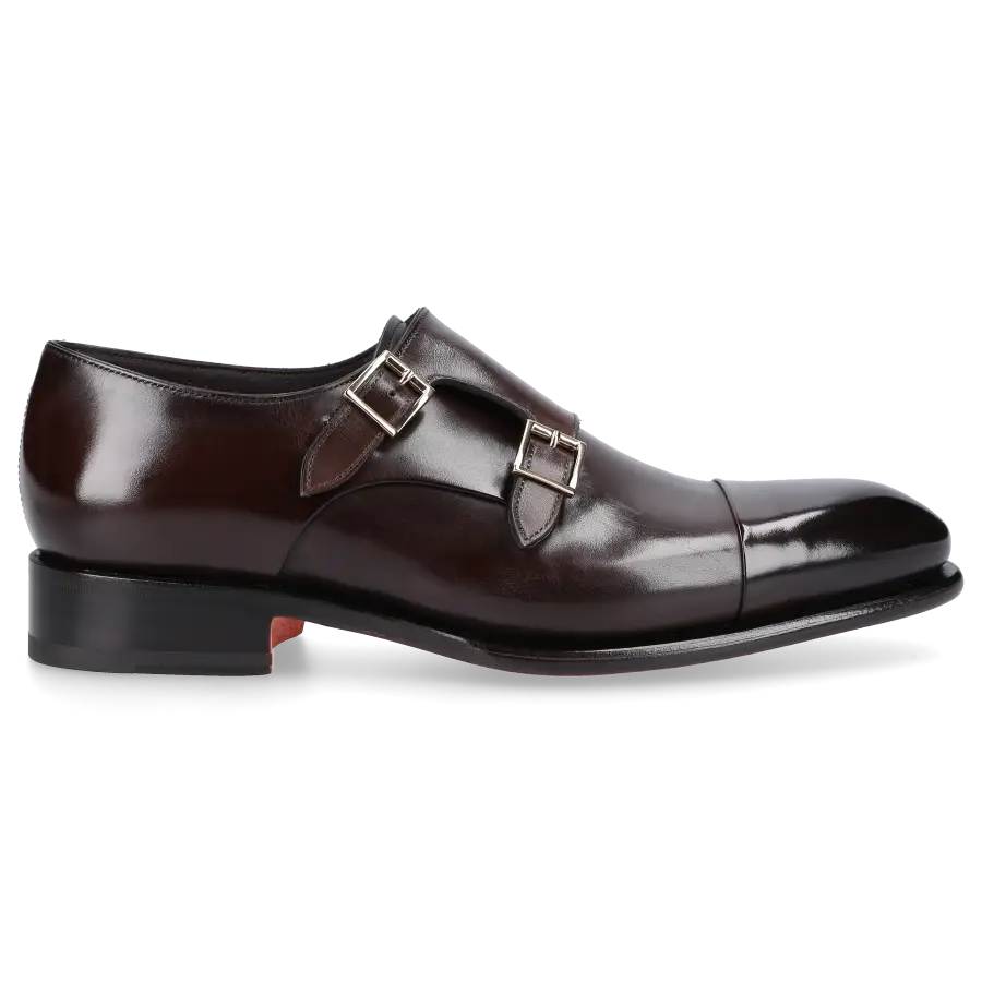 Santoni - Monk Schuhe 11652 Kalbsleder - braun