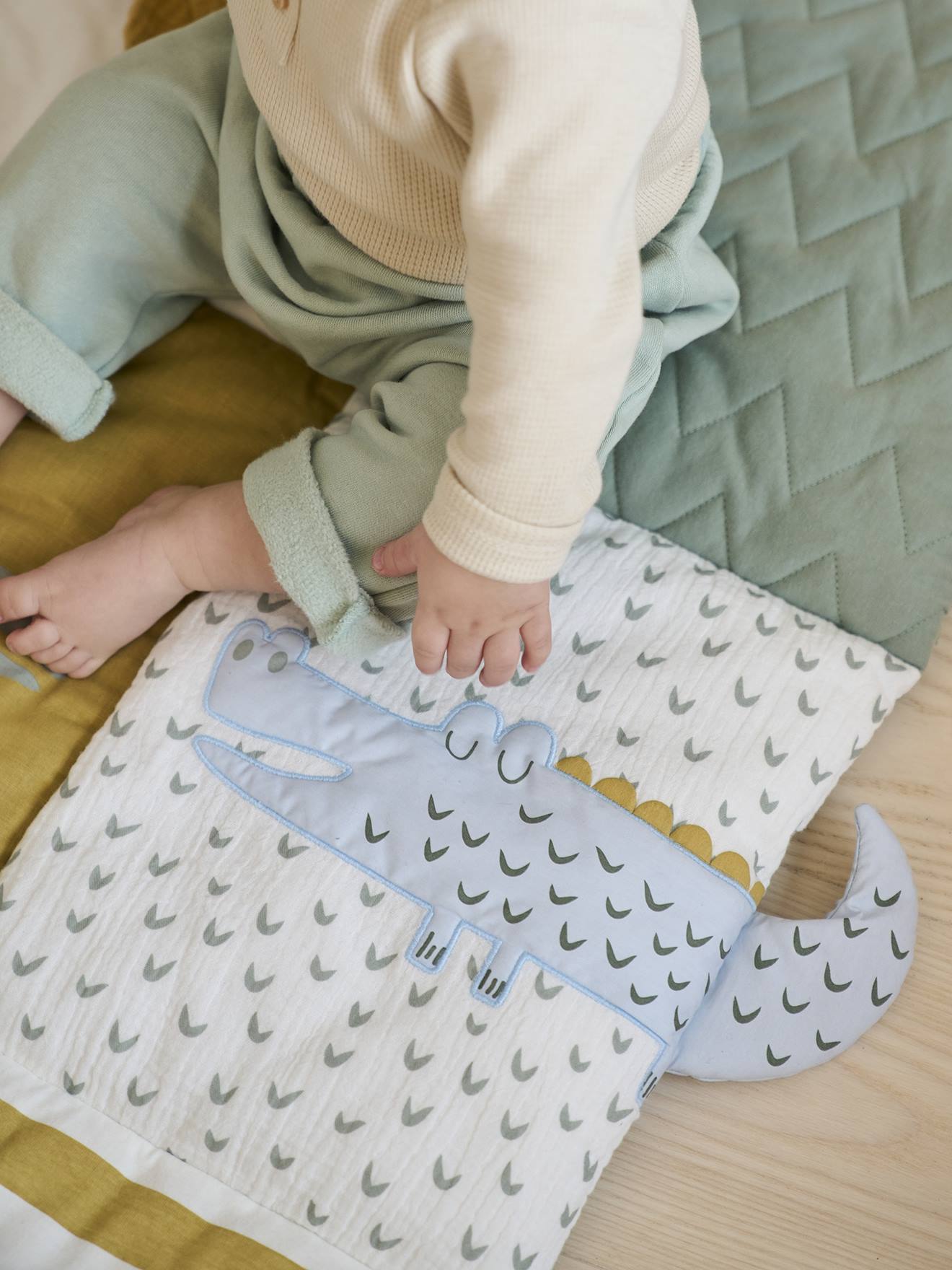 Vertbaudet Baby Spieldecke/ Laufstalleinlage TREK Oeko-Tex - mehrfarbig/krokodil
