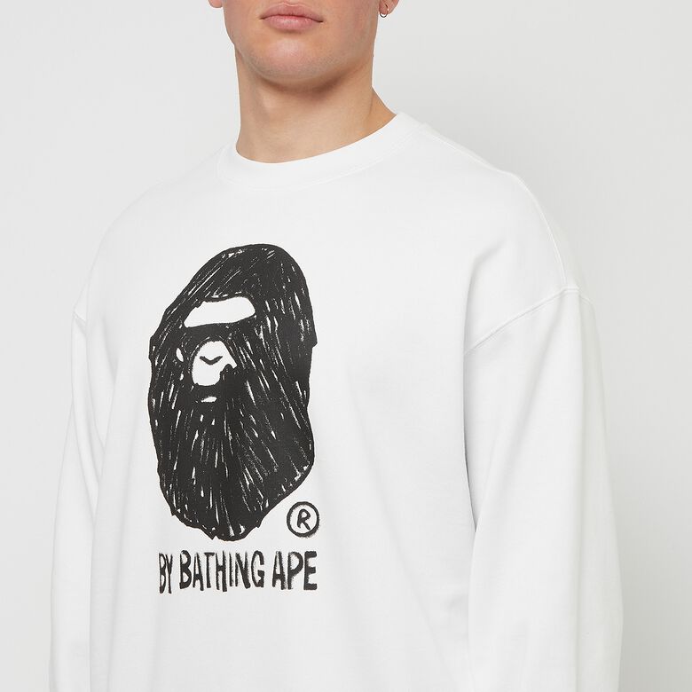 A Bathing Ape Hand Draw Ape Head Crewneck white