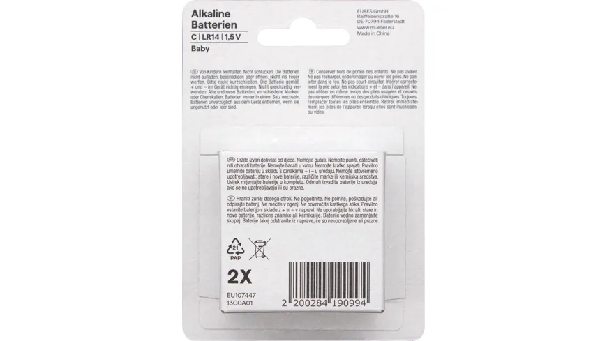 ON&ON Batterien Baby C Alkaline LR14 1,5V, 2 St