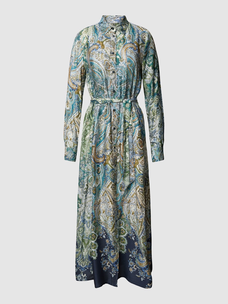 Maxikleid mit Paisley-Muster in petrol