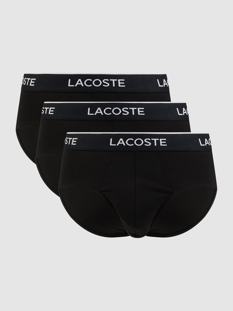 Slip mit Stretch-Anteil im 3er-Pack in schwarz