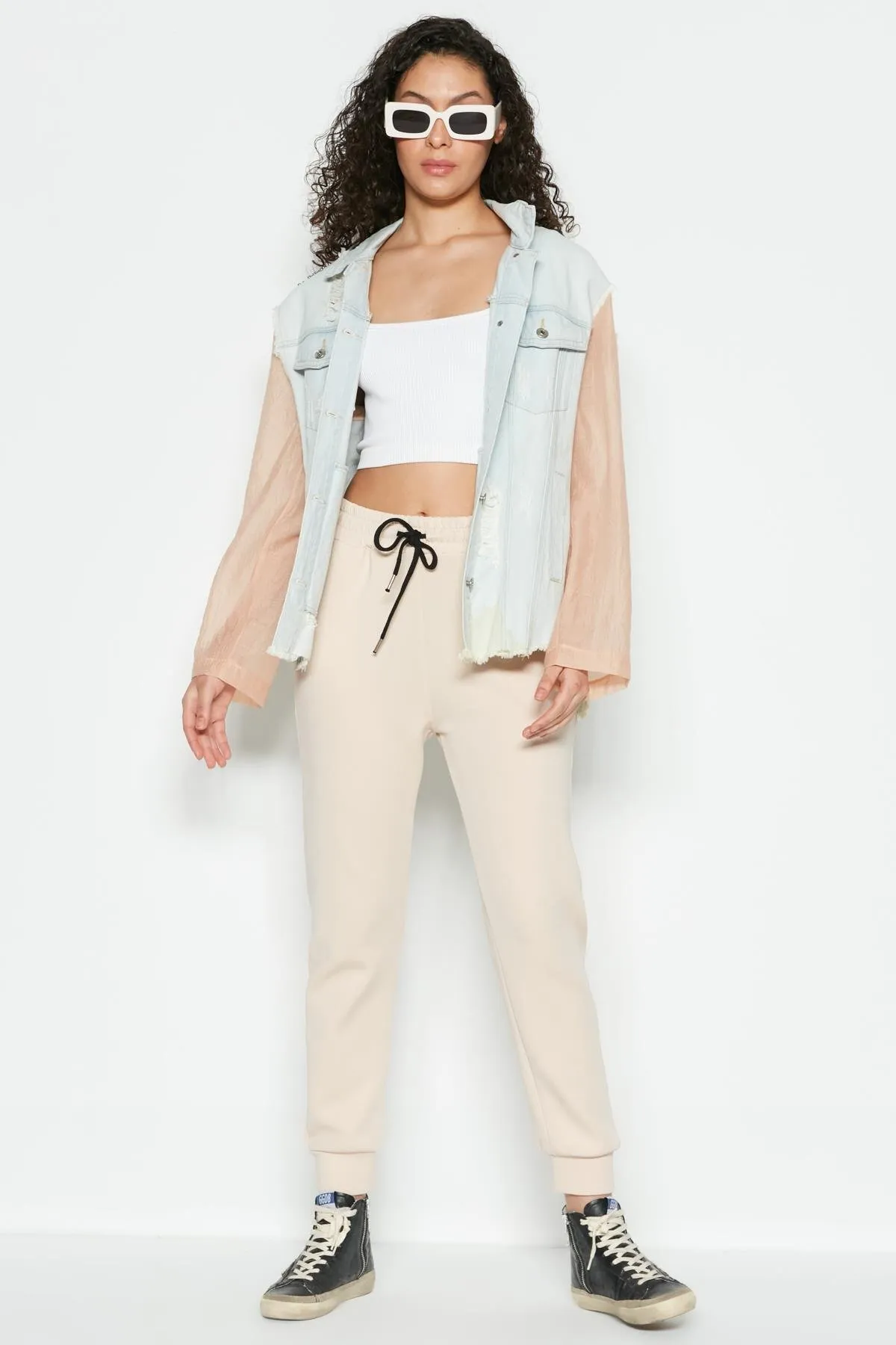 C&City  Jogginghose mit Bündchen am Bein 803 Creme