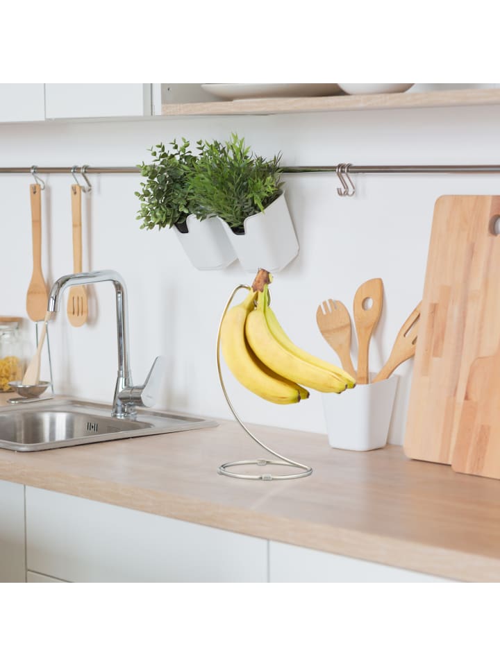 relaxdays Bananenhalter in Silber günstig kaufen onesize