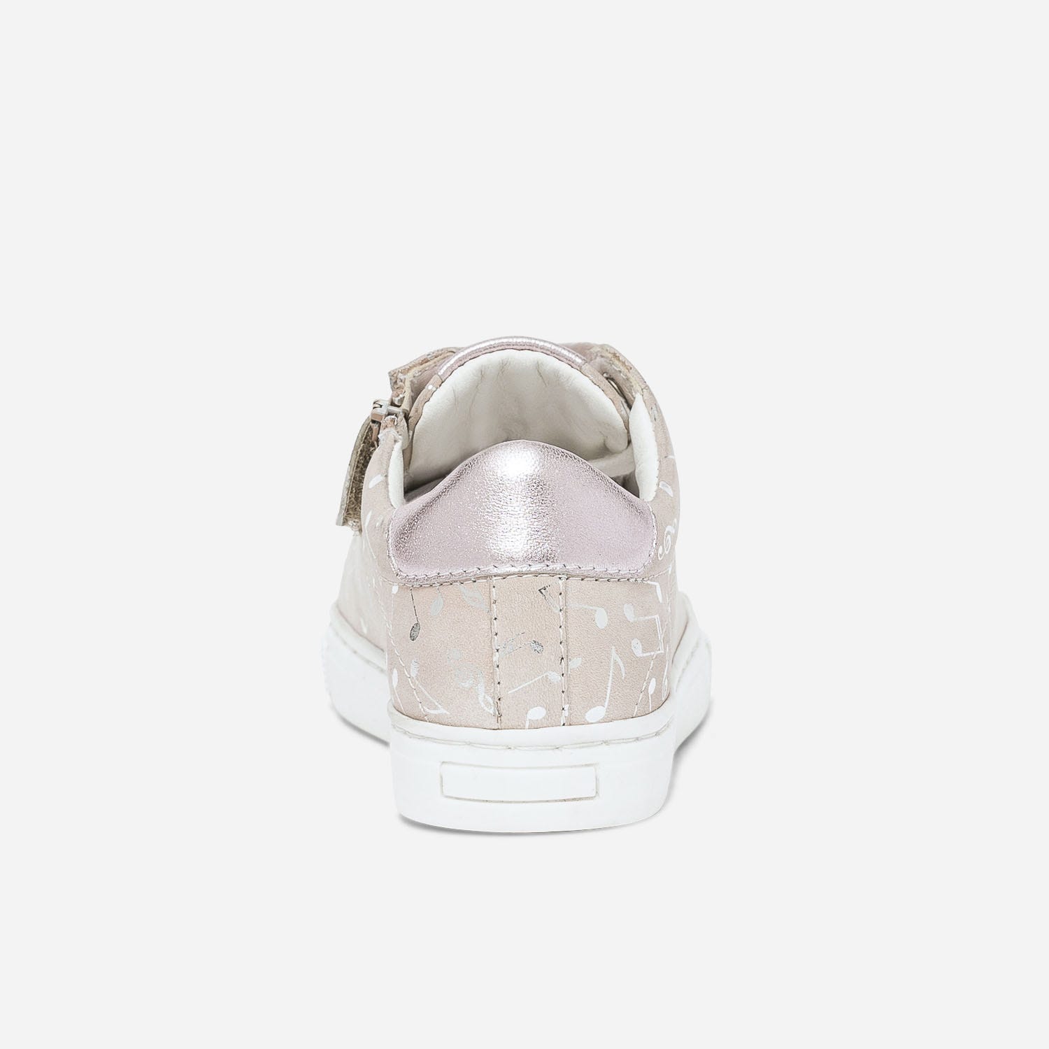 Tennis BUGGY beige en cuir avec notes de musique argentées