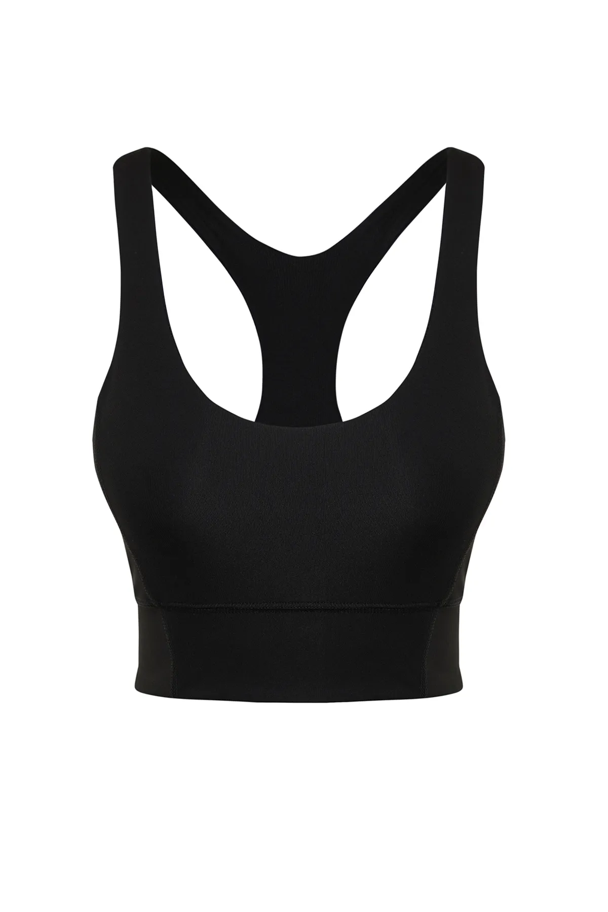 Trendyol Collection  Schwarzer gestützter/formender Neckholder-Sport-BH aus Strick THMSS24SS00032