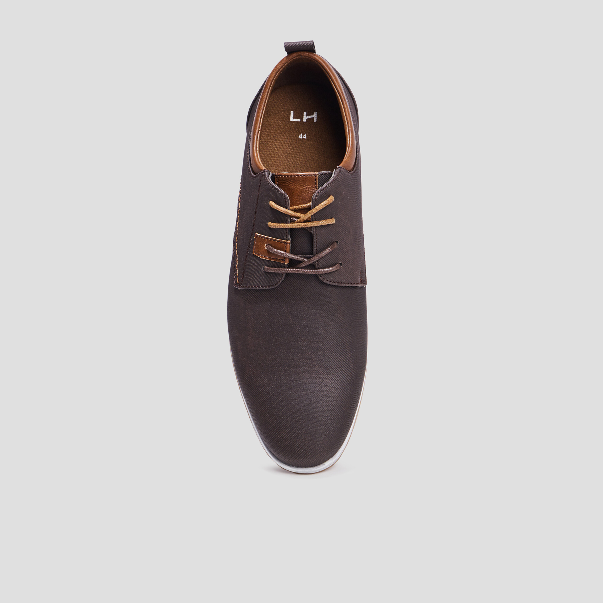 Derbies texturées à lacets marron homme | La Halle