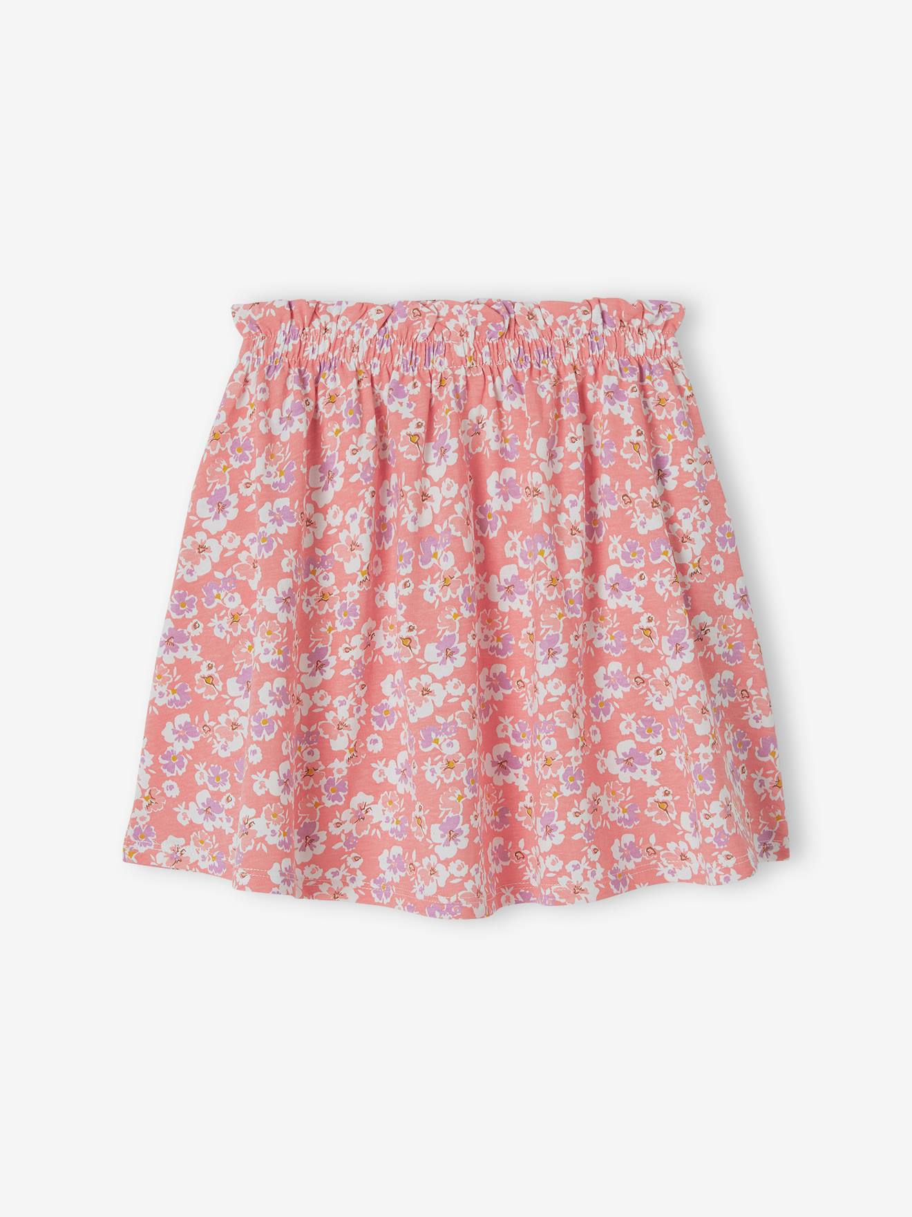 Vertbaudet Mädchen Rock BASIC Oeko-Tex - graugrün geblümt gänseblümchen