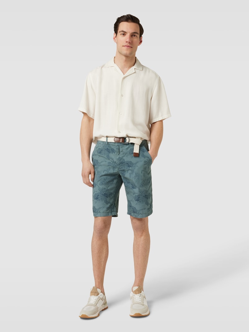 Shorts mit floralem Muster in aqua blau