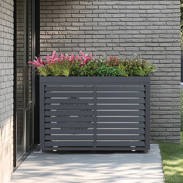 Wärmepumpenverkleidung mit Blumenkasten, 140 x 56 x 94 cm