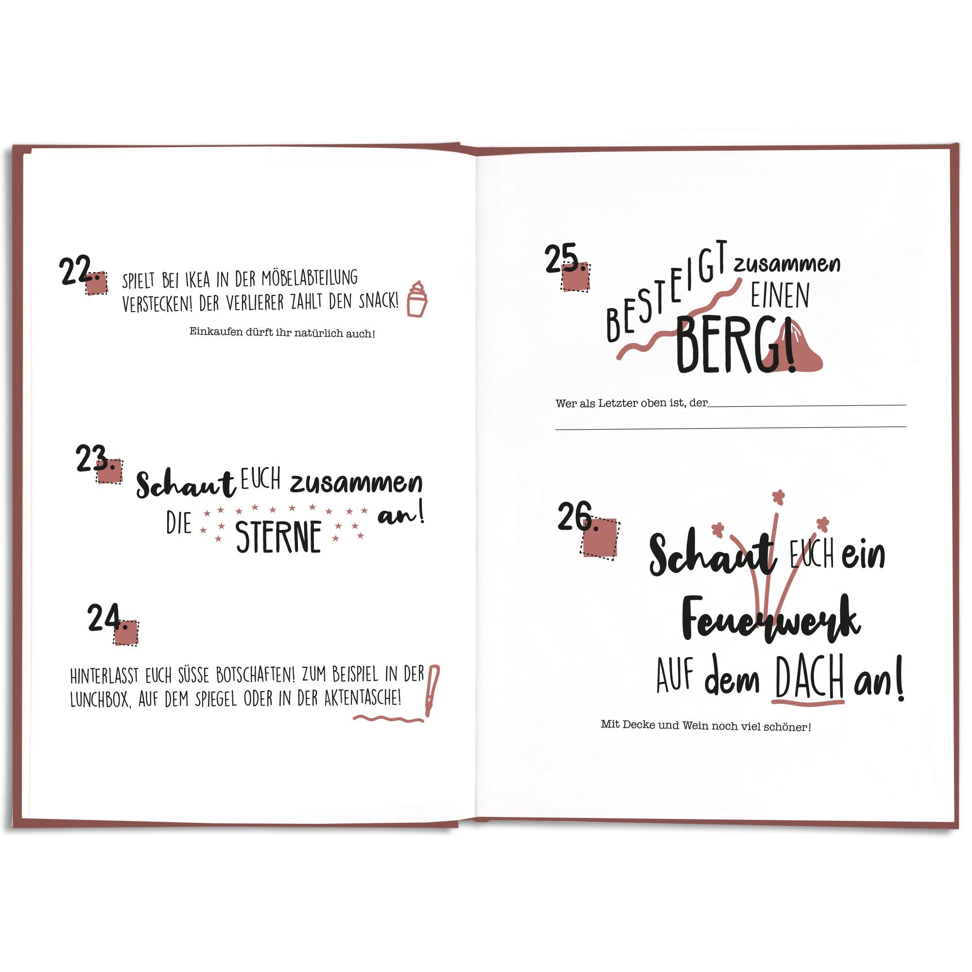 CUPCAKES & KISSES Notizbuch Bucket List Buch für Paare, Geschenk für Sie & Ihn, Geschenke für Paare und Partner, Geschenk für