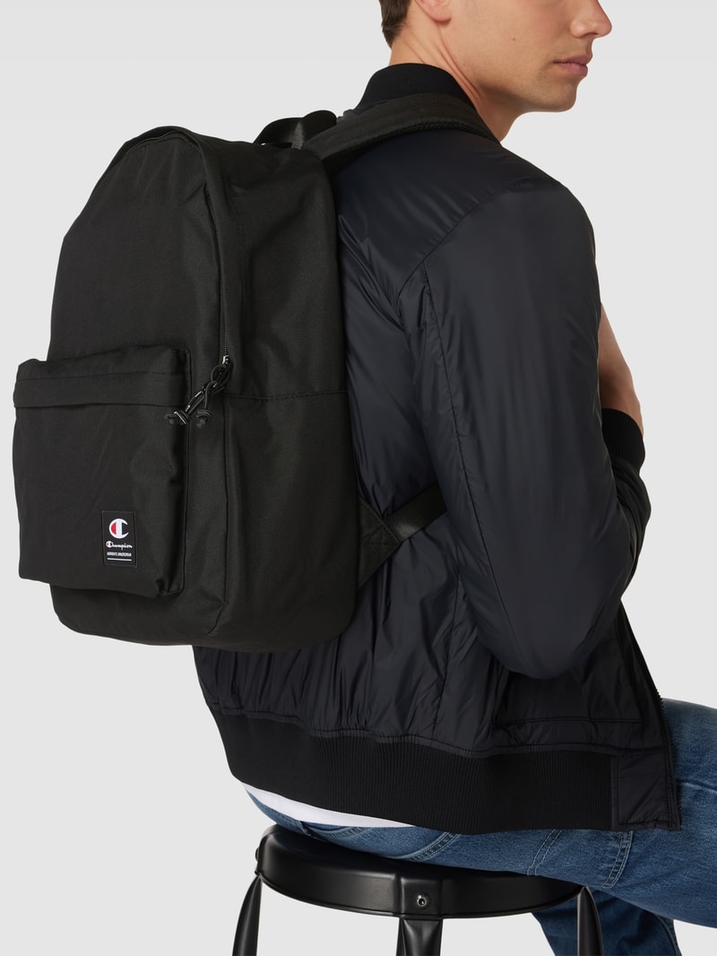 Rucksack mit Label-Details in schwarz