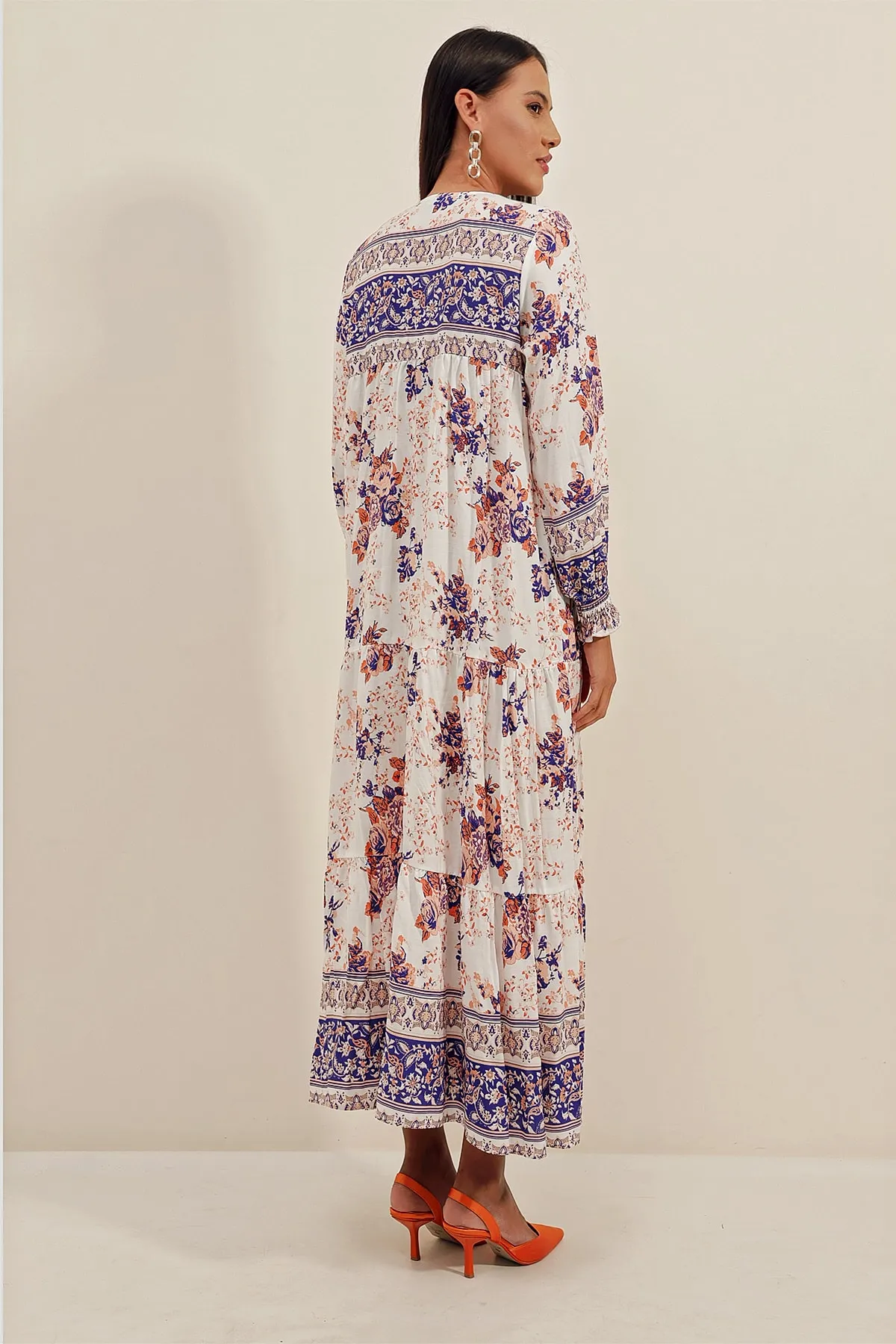 Bigdart  1947 Gemustertes langes Kleid – Y. Lila