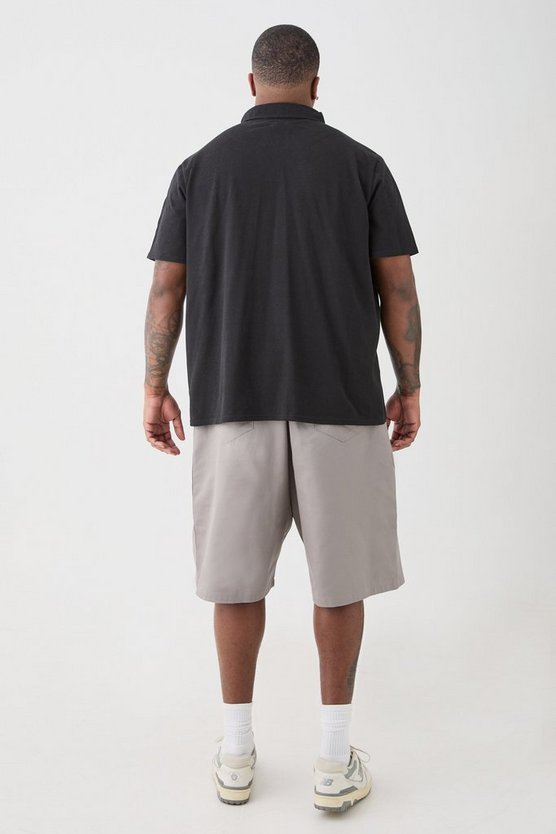 Plus Pique Poloshirt mit 1/4 Reißverschluss