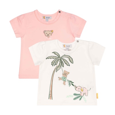 T-Shirt kurzarm 2er Pack, rosa für Mädchen