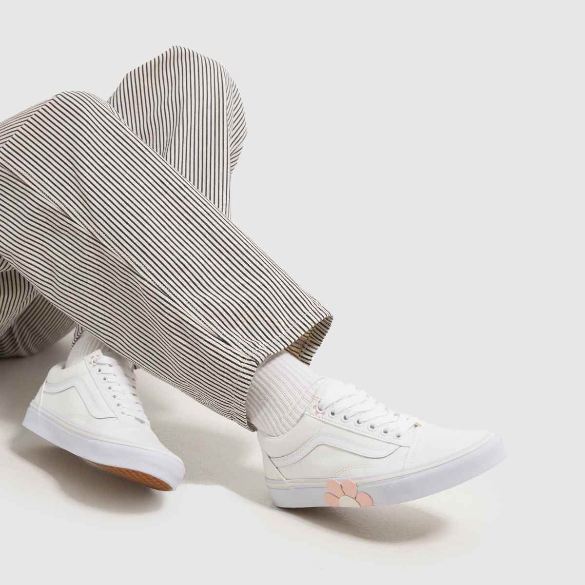 Vans Old Skool-sneakers i vitt och rosa