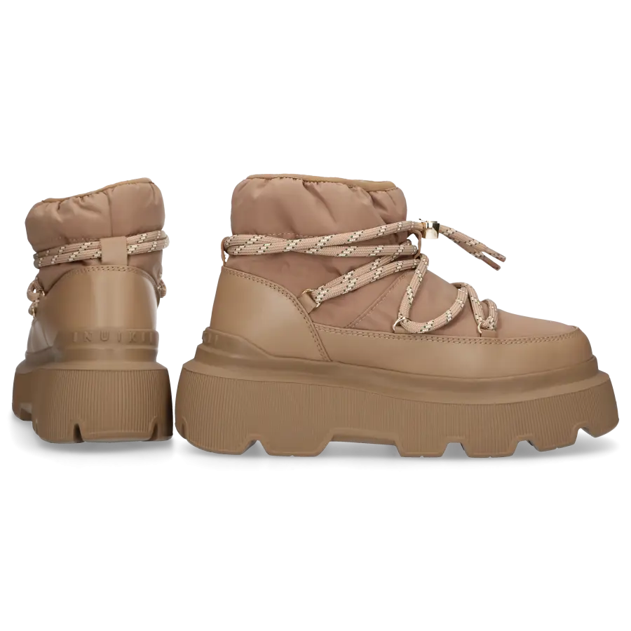 INUIKII - Snowboots ENDURANCE PUFFER Kalbsleder - beige