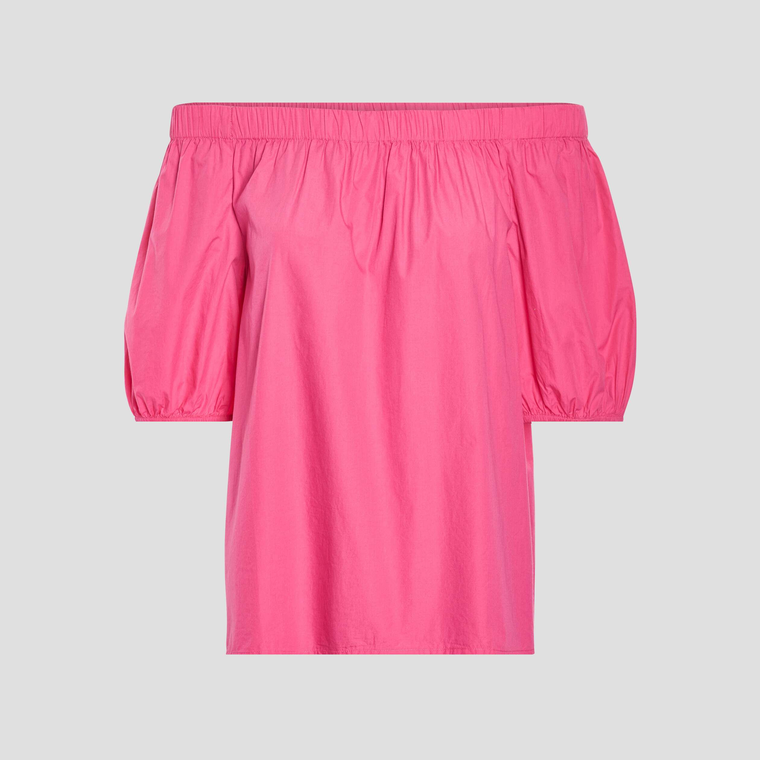 Blouse col bardot manches 3 4 rose fushia femme | La Halle