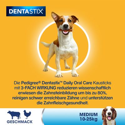 Zahnpflege Snack: Pedigree Dentastix für mittelgroße Hunde (10-25 kg)