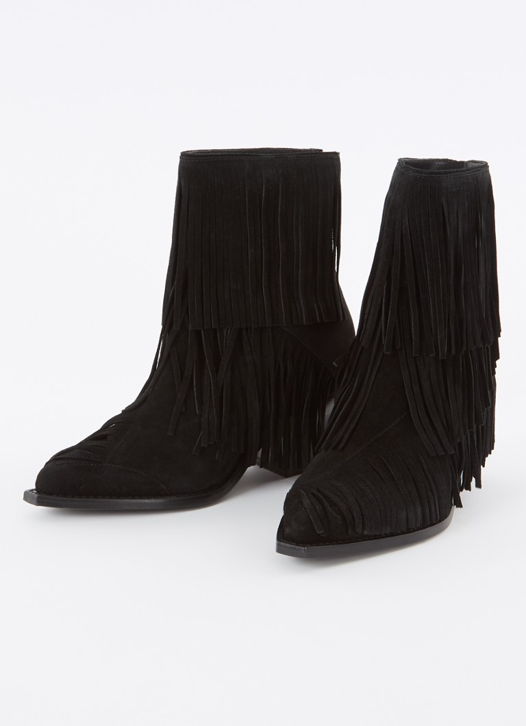 Ghete de cowboy din piele intoarsa Zadig&Voltaire cu franjuri