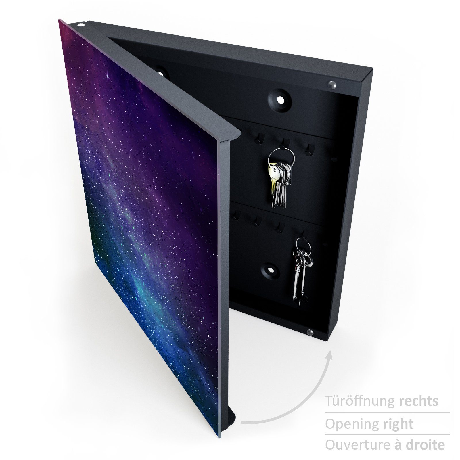 Primedeco Schlüsselkasten Magnetpinnwand mit Glasfront Universum mit Sternen (1 St)