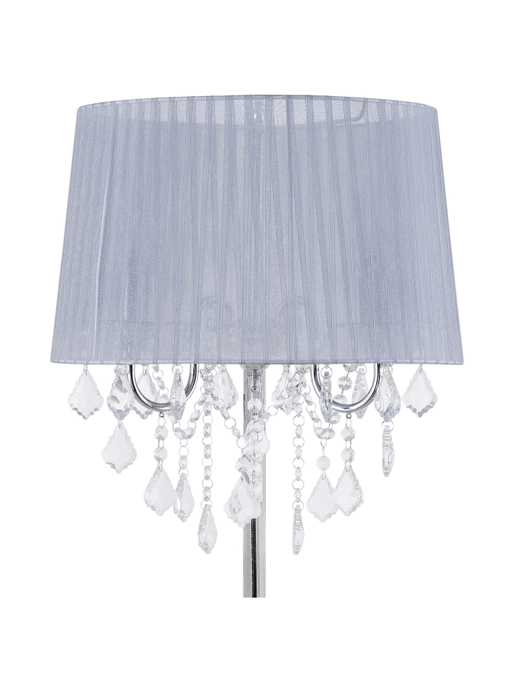 Beliani Stehleuchten EVANS in Silber/Grau - (W) 40 x (H) 165 x (L) 40 cm günstig kaufen onesize