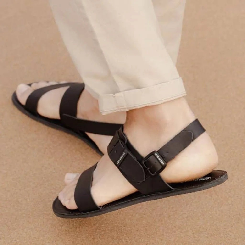 Groundies Kos Black Barfußsandalen