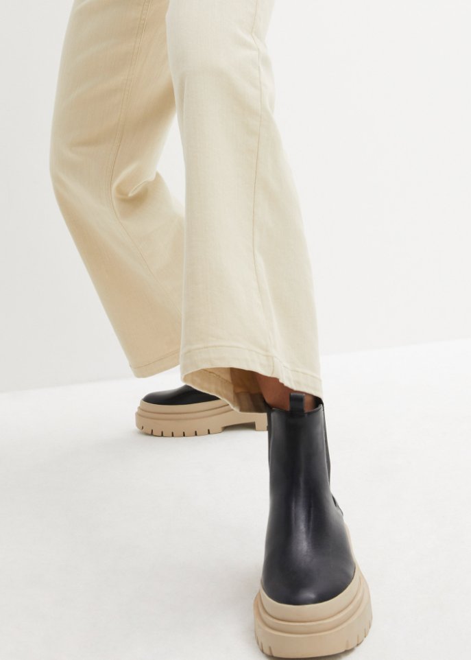Stretch-Jeans Culotte, knöchelfrei