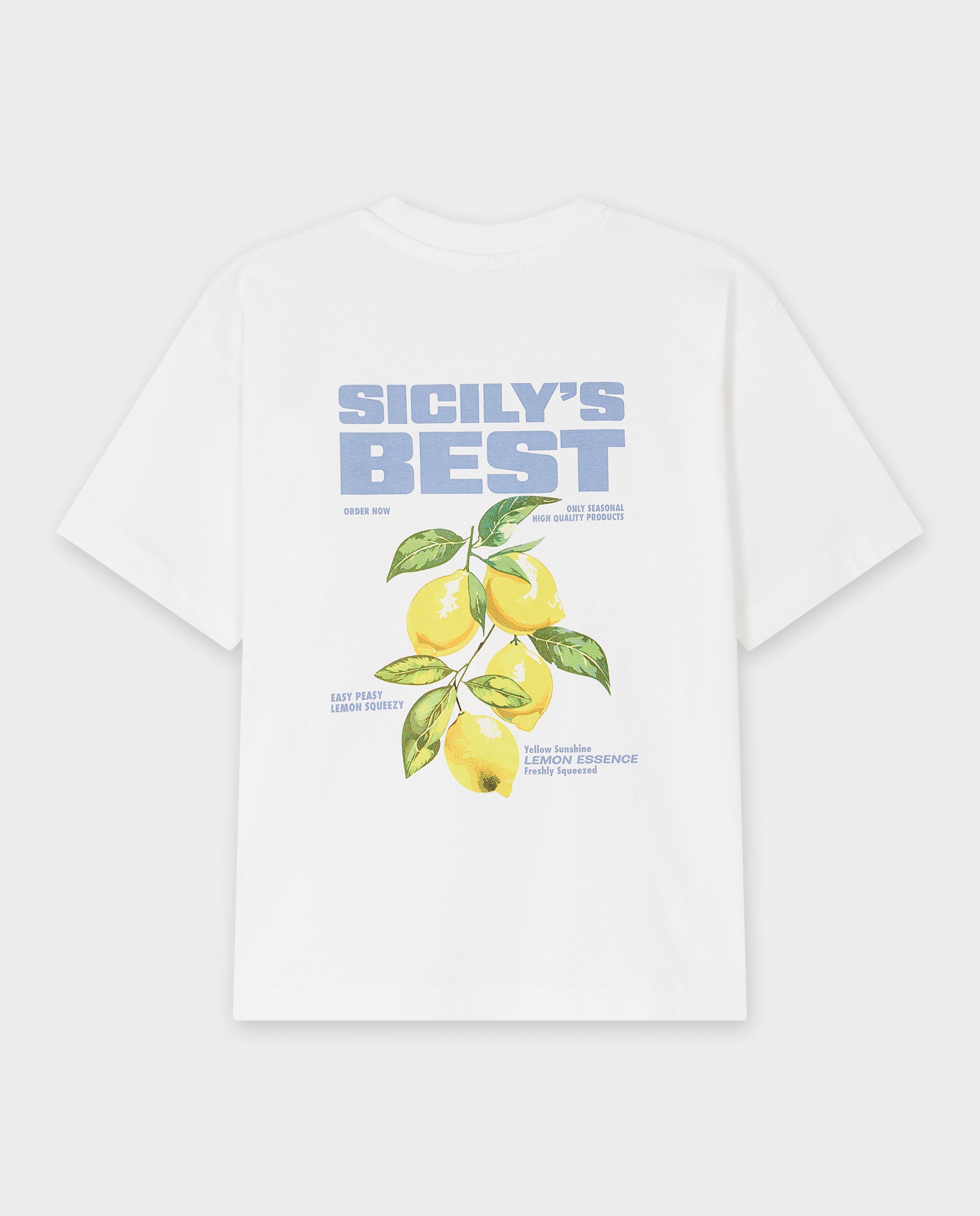 Sora T-shirt med blått tryck på baksidan