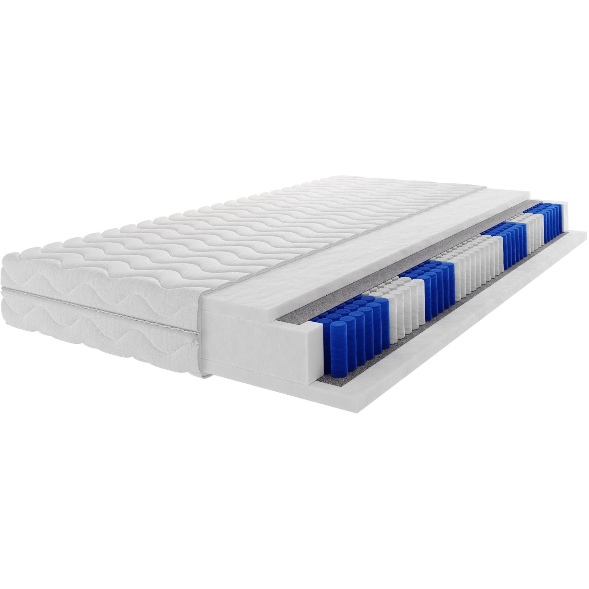 Boxspringmatratze File, Beautysofa, (18 cm hoch), Matratze mit Taschenfederkern 12 cm, 7-Zonen, antiallergisch Bezug