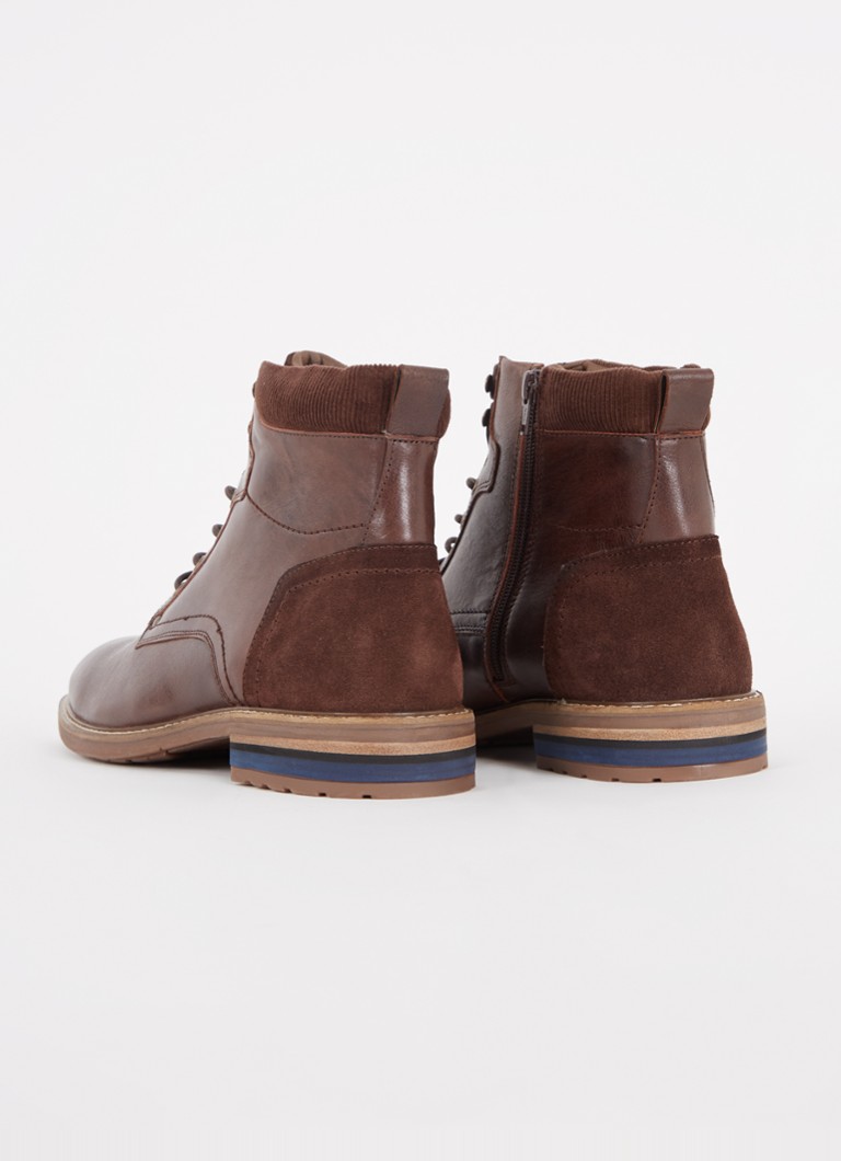 Stivaletti stringati in pelle Colton di Dune London con dettagli in camoscio.