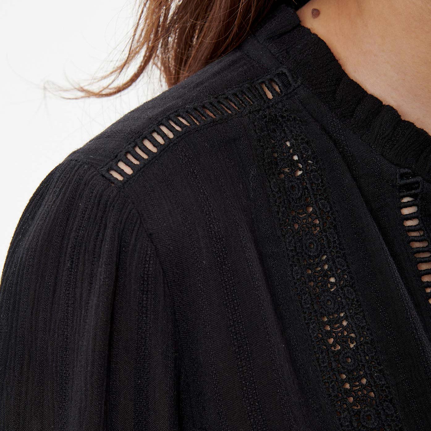 BINTA  Blouse noire femme