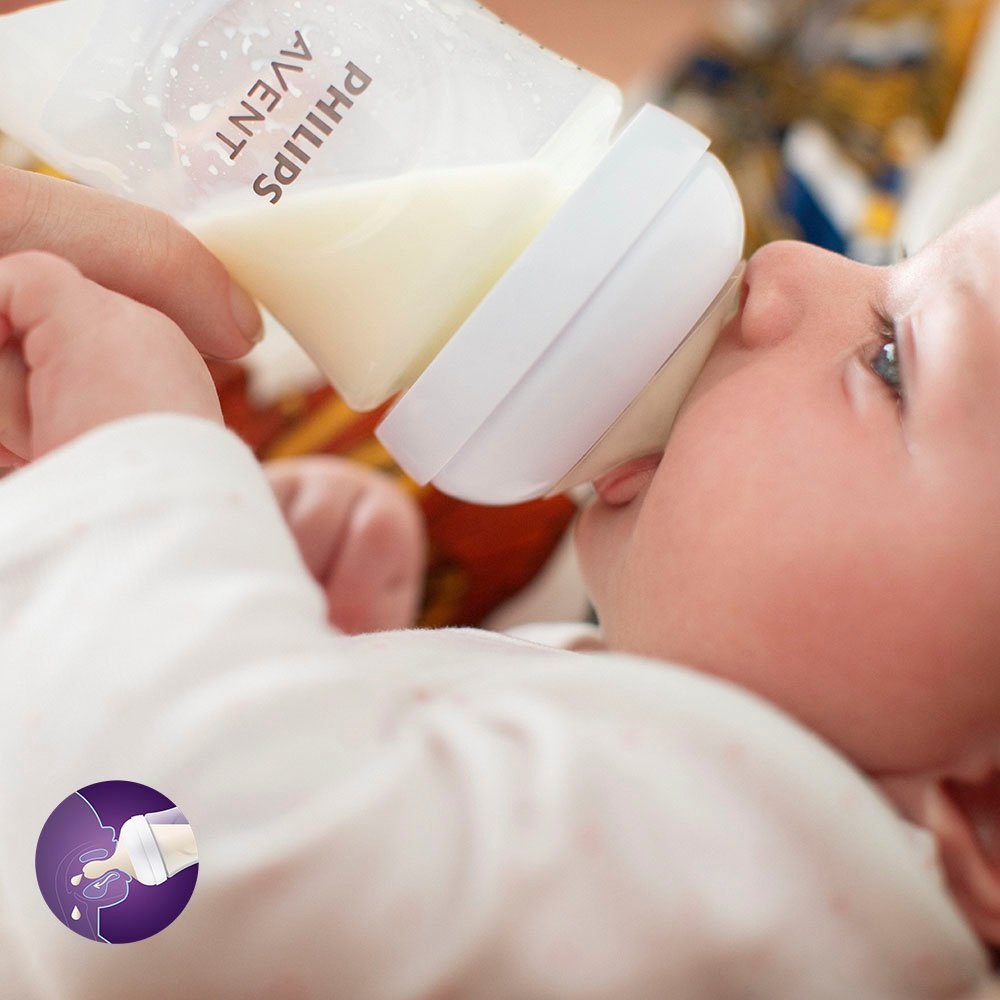 Philips AVENT Babyflasche Natural Response SCY906/02, 2 Stück, 330ml, ab dem 3. Monat