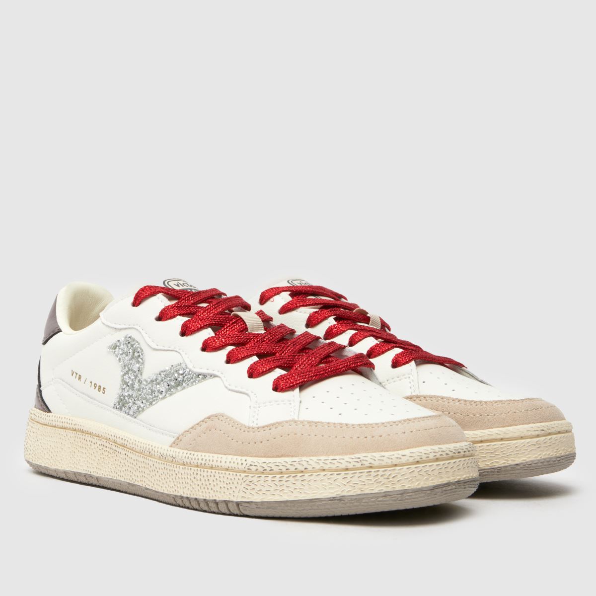 Victoria Smash-sneakers i vitt och rött