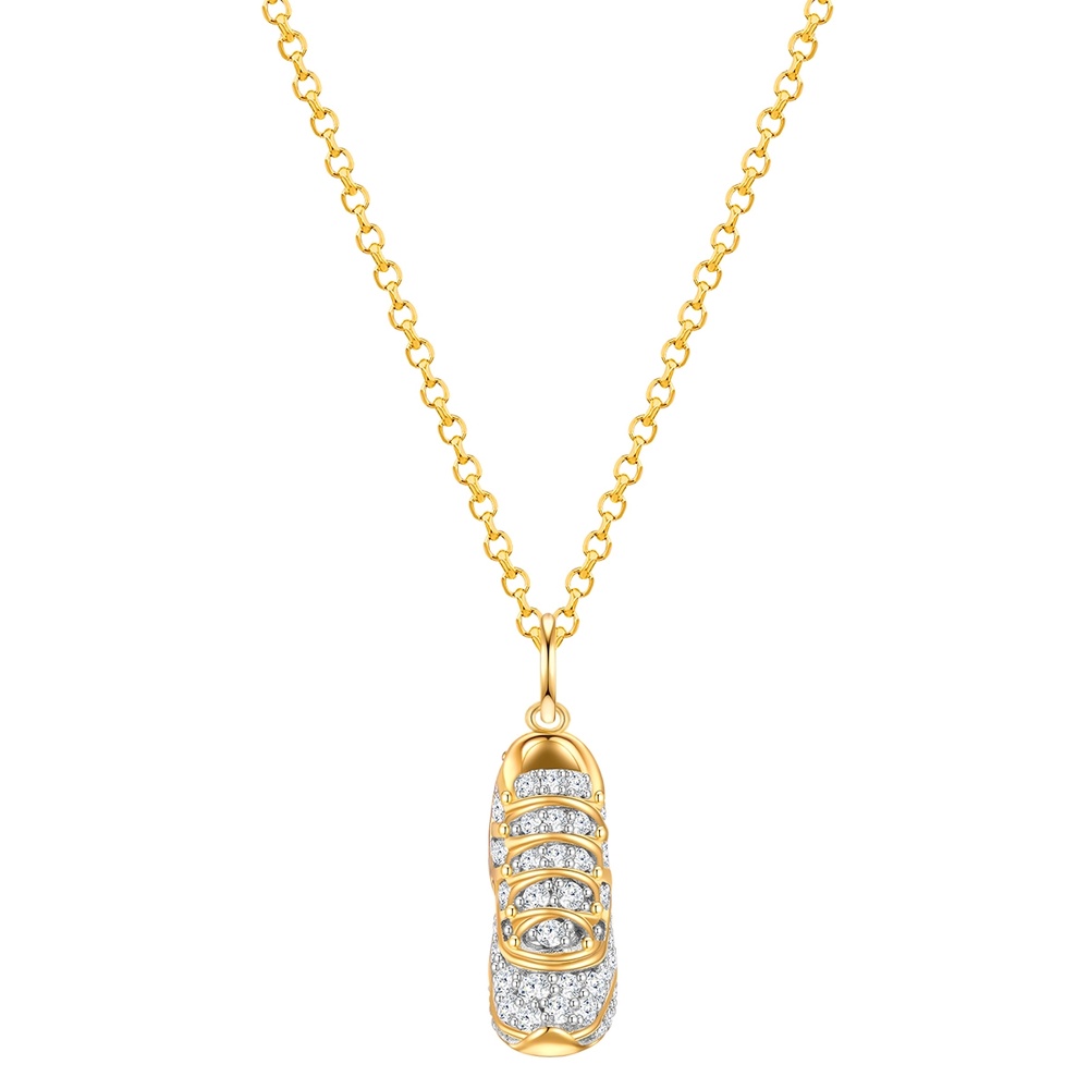 Glanzstücke München Chaîne baskets Argent sterling Oxyde de zirconium (CZ) en Or jaune collier