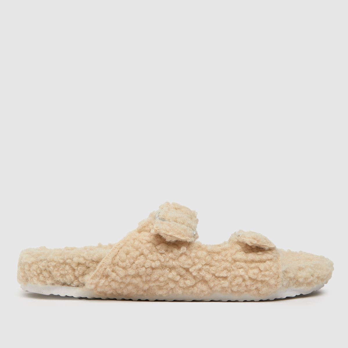 Schuh Haven – Beige tofflor med borgspänne