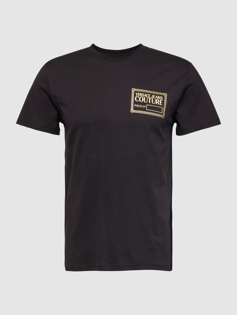 T-Shirt mit Label-Print in schwarz