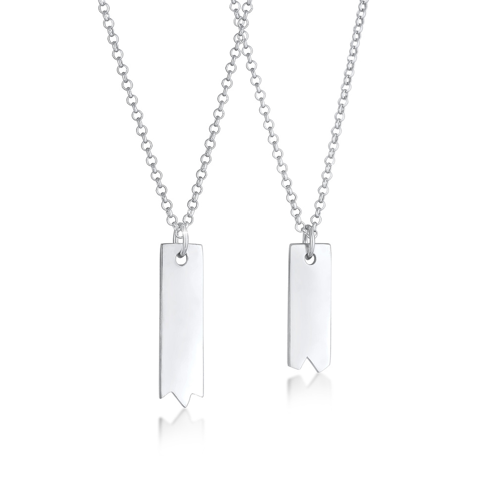 Elli Elli Collier Dames Bar Partner Friendship Love Set Basic Minimal en argent sterli collier