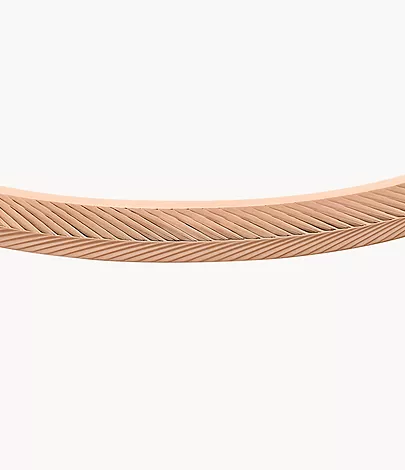 Fossil Armspange Harlow Linear Texture Edelstahl roségoldfarben